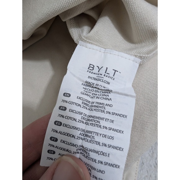 NEW! BYLT LUX Long Sleeve Shirt Mens 2XL Drop-Cut Curved Hem Stretch Crewneck - Picture 8 of 9